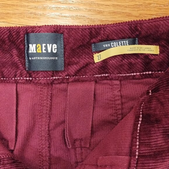 The Colette Crop Wide-Leg Corduroy Pants  Maeve Anthropologie Violet 27 4 - Picture 5 of 5